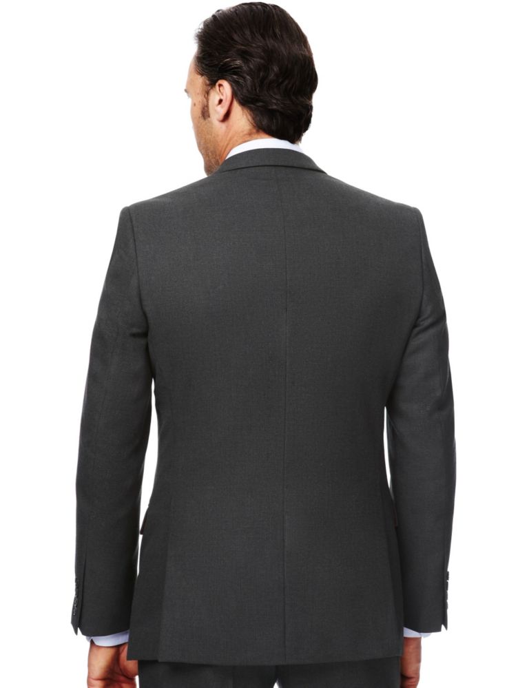 Machine Washable & Tumble Dry Slim Fit 2 Button Birdseye Suit Jacket 4 of 8