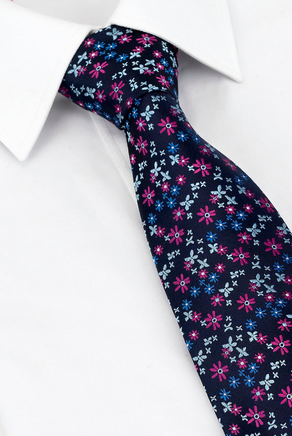 Machine Washable Floral Tie with Stain Resistant™ Image 1 of 1