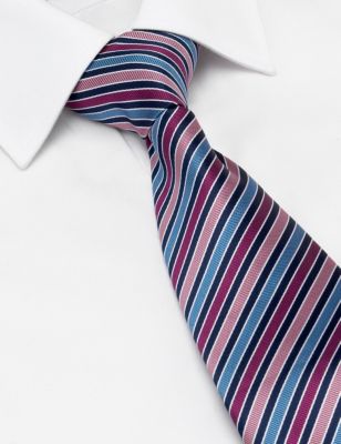 Machine Washable Striped Tie with Stain Resistance Image 1 of 1