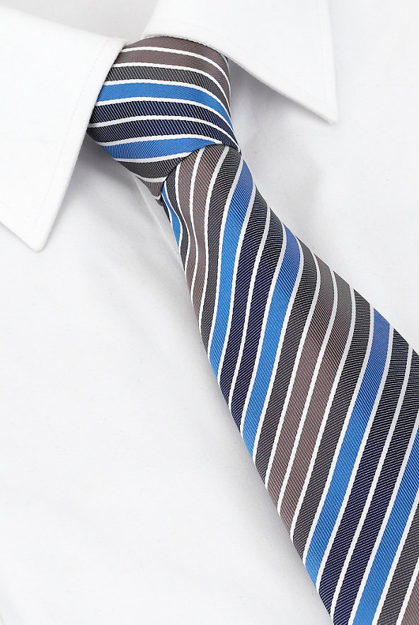 Machine Washable Striped Tie with Stain Resistant™ Image 1 of 1