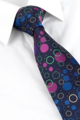 Machine Washable Textured & Embroidered Spotted Tie with Stain Defence™ Image 1 of 1