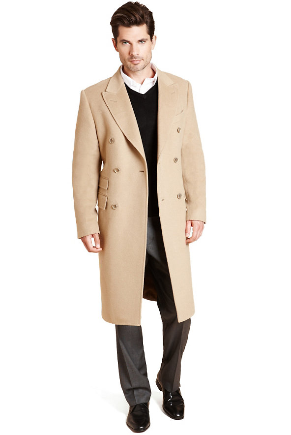 Made In Italy Pure Cashmere Double Breasted Coat Image 1 of 2