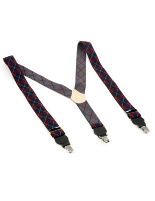 Made in England Adjustable Checked Braces Image 1 of 1