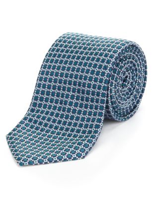 Made in Italy Luxury Pure Silk Neat Tie Image 1 of 2