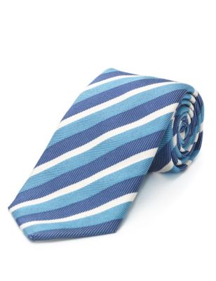 Made in Italy Luxury Pure Silk Striped Tie | Collezione | M&S