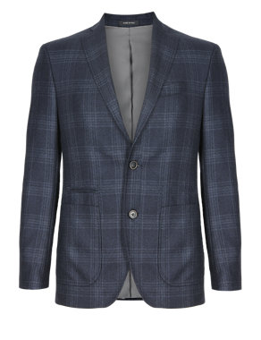 Made in Italy Pure Wool 2 Button Check Jacket Image 2 of 5
