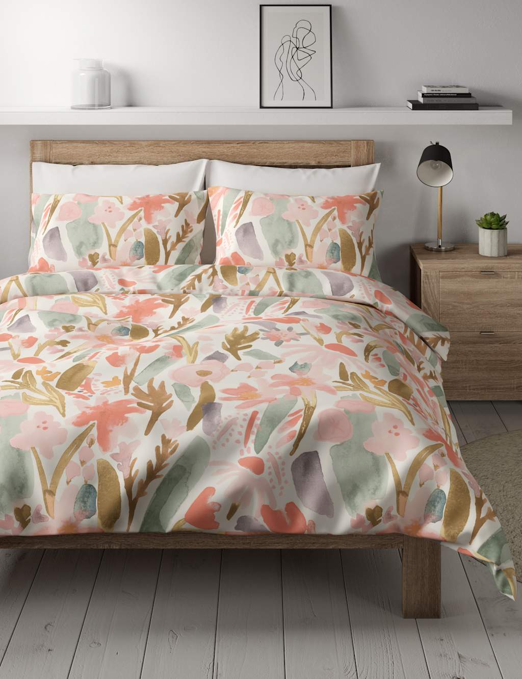Madeline Pure Cotton Floral Bedding Set M&S