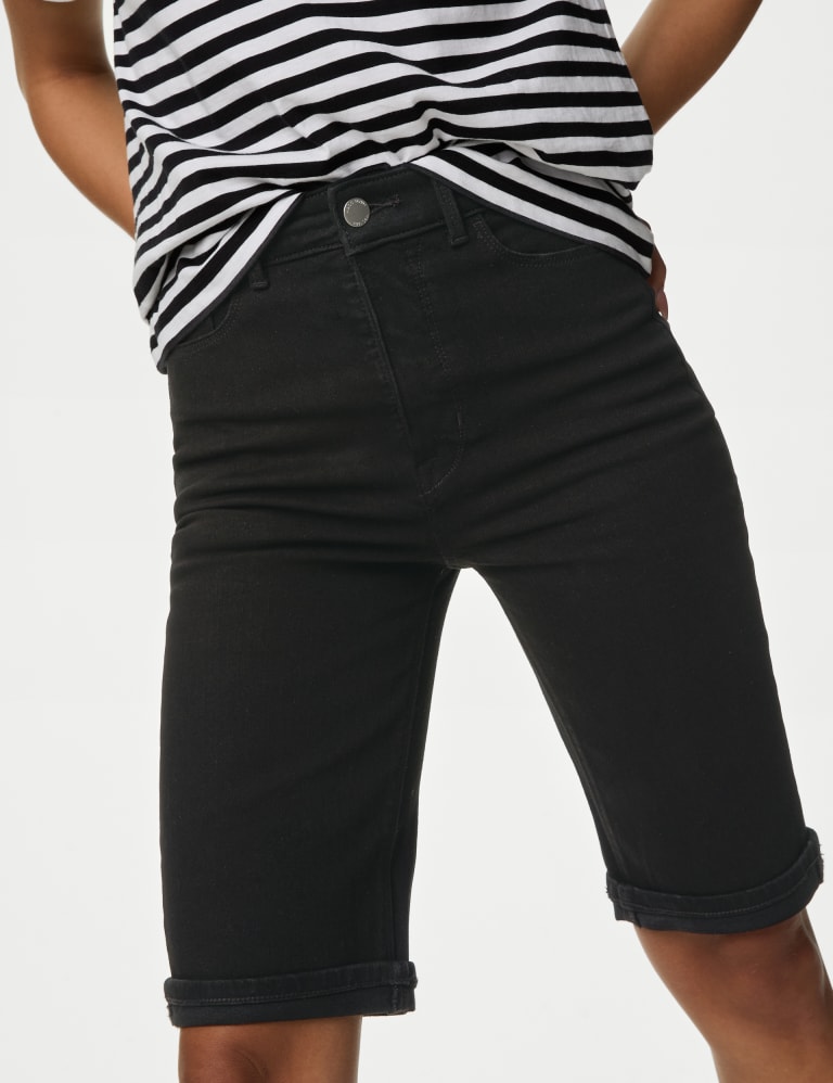 Magic Shaping Denim High Waisted Shorts M S Collection M S
