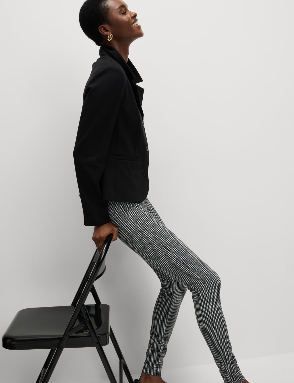Black and white houndstooth leggings hot sale