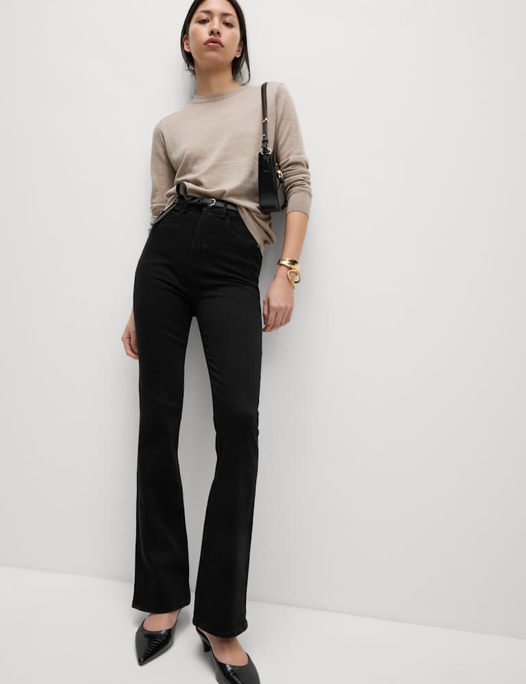 Flawless Flair Black High-Waisted Slit Front Pants