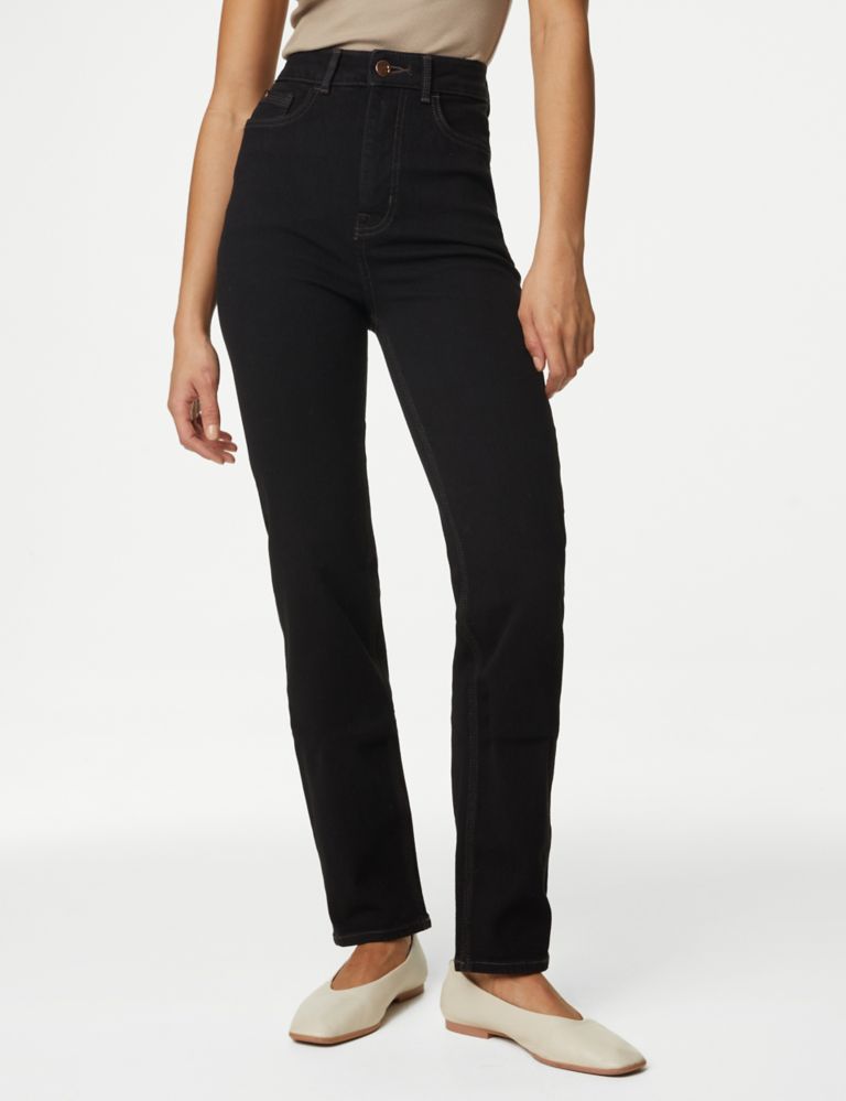 Black Full Length Wide Leg Jeans, Sustainable Womenswear