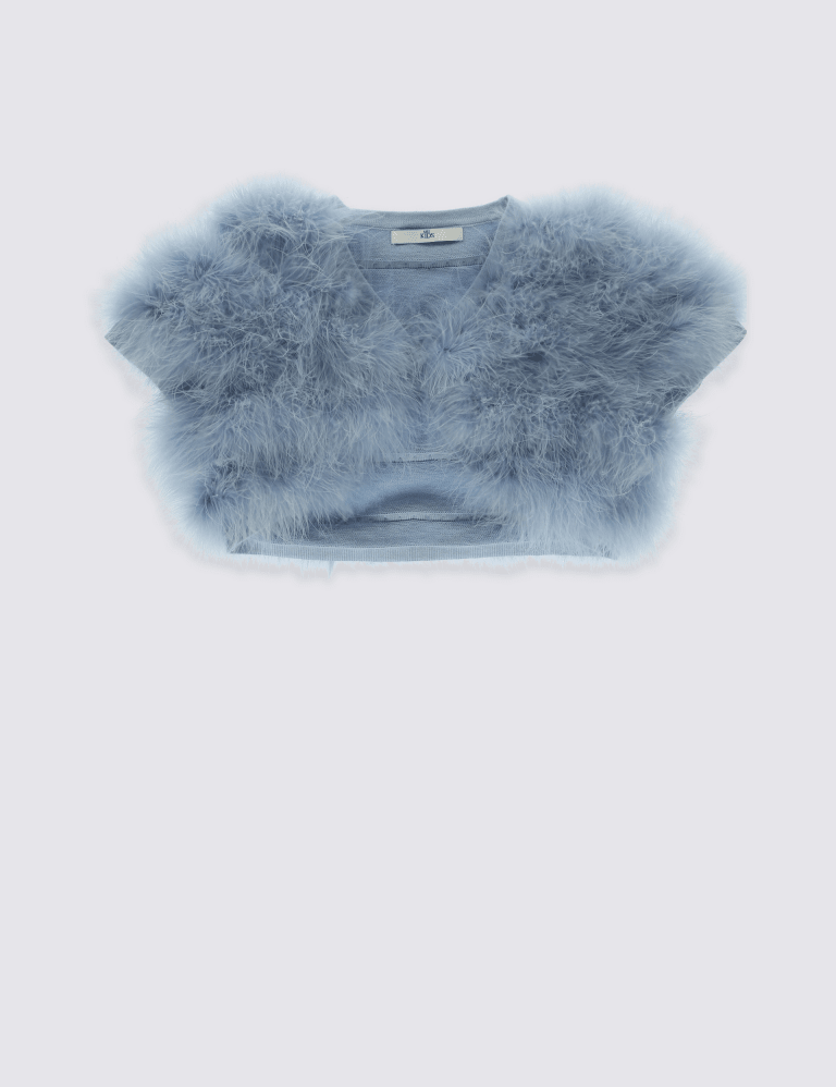 Marabou cardigan top