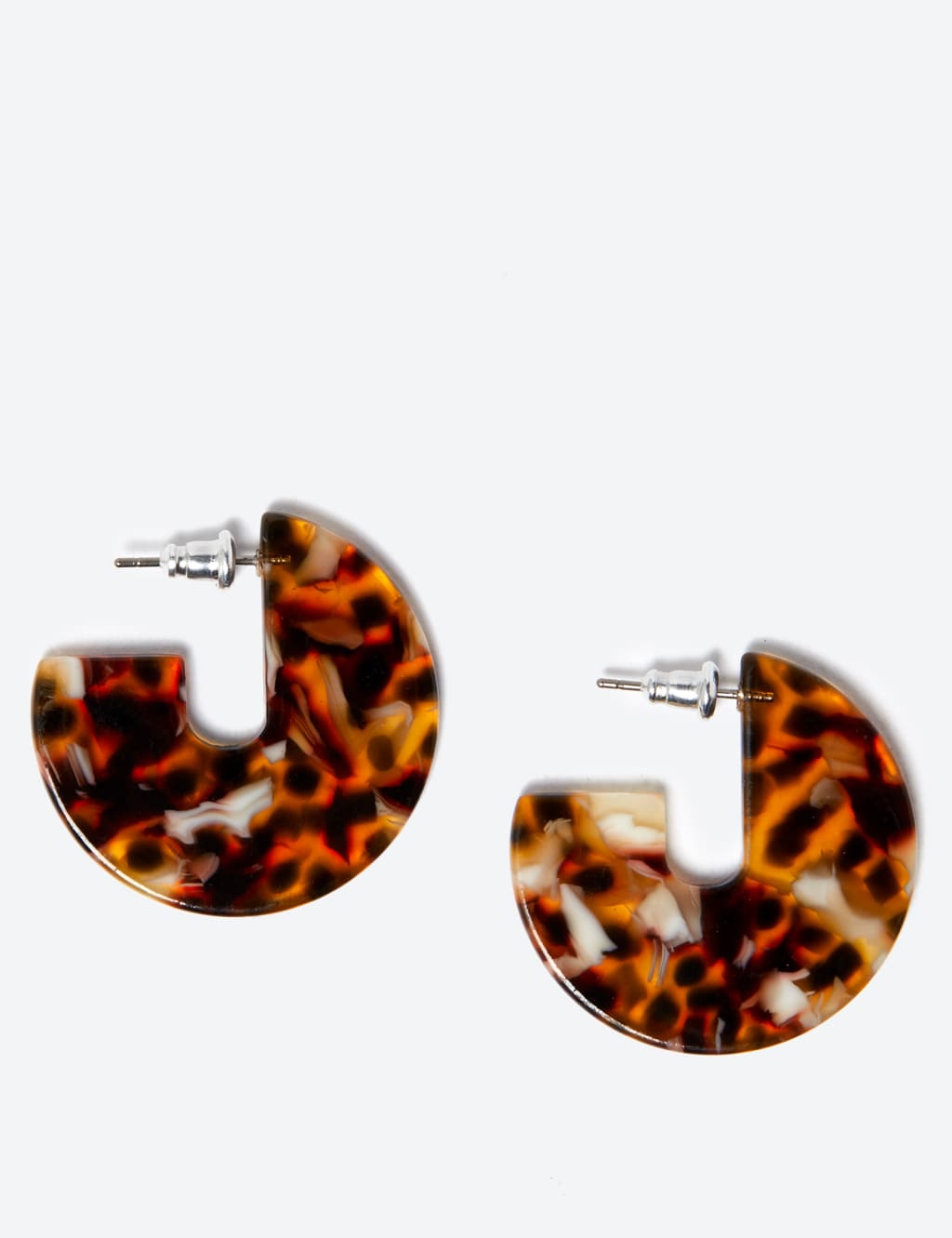Marble Resin Hoop Earrings M S Collection M S