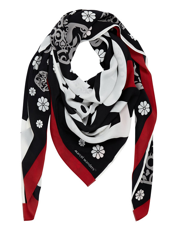 Marcel Wanders Pure Silk Abstract Print Scarf Image 1 of 1