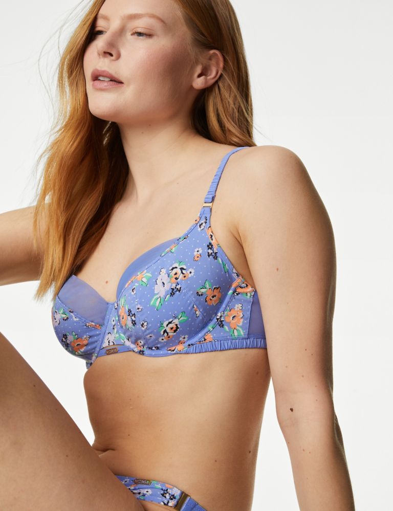 Marie Print Wired Full Cup Bra (A-E), M&S X GHOST
