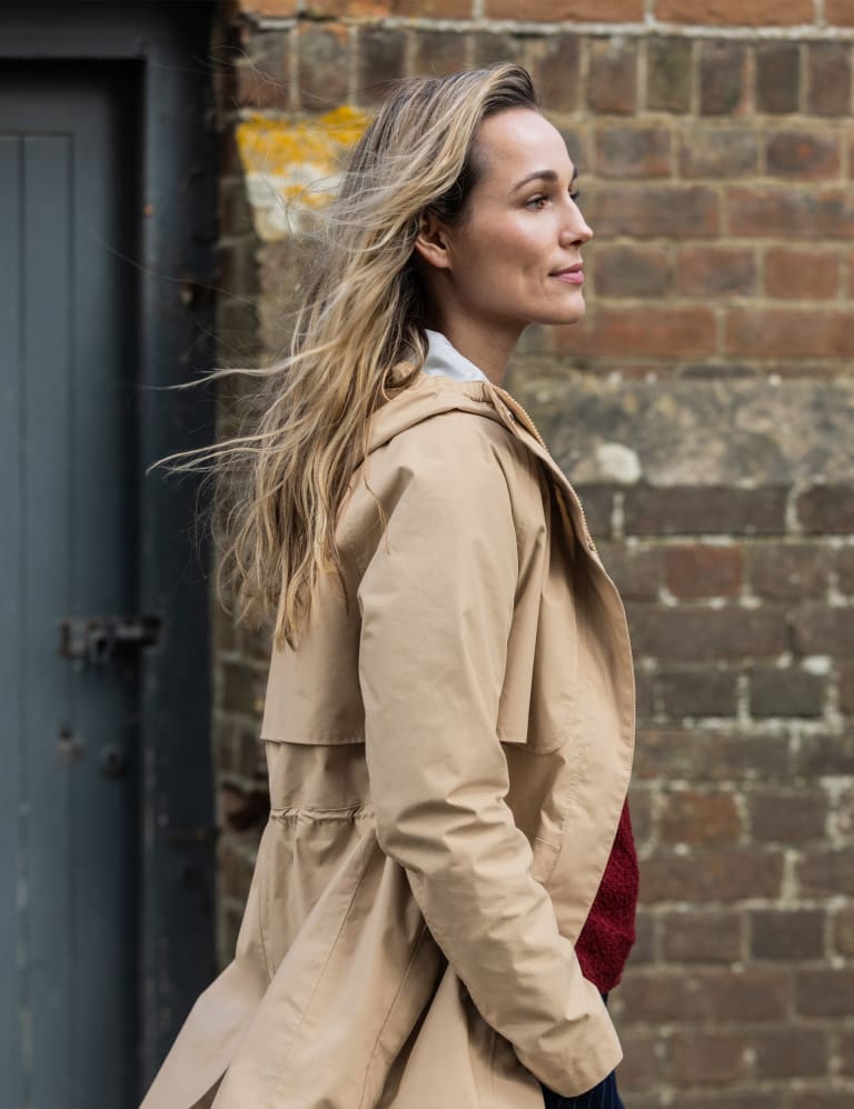 Womens hooded 2025 mac coat