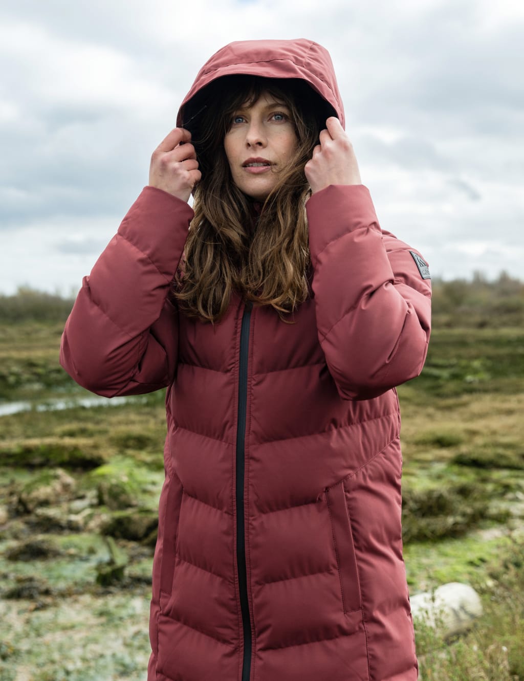 Long padded waterproof coat clearance womens