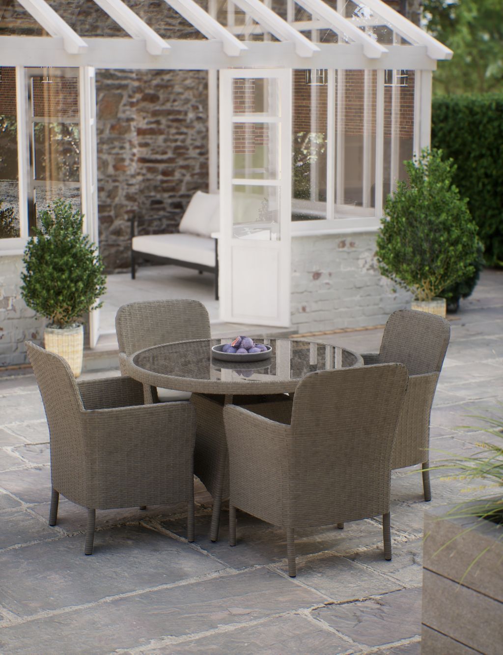 Marlow 4 Seater Round Garden Table & Chairs 3 of 6