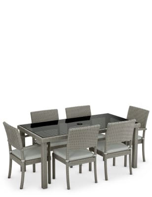 Six seater rattan dining set hot sale