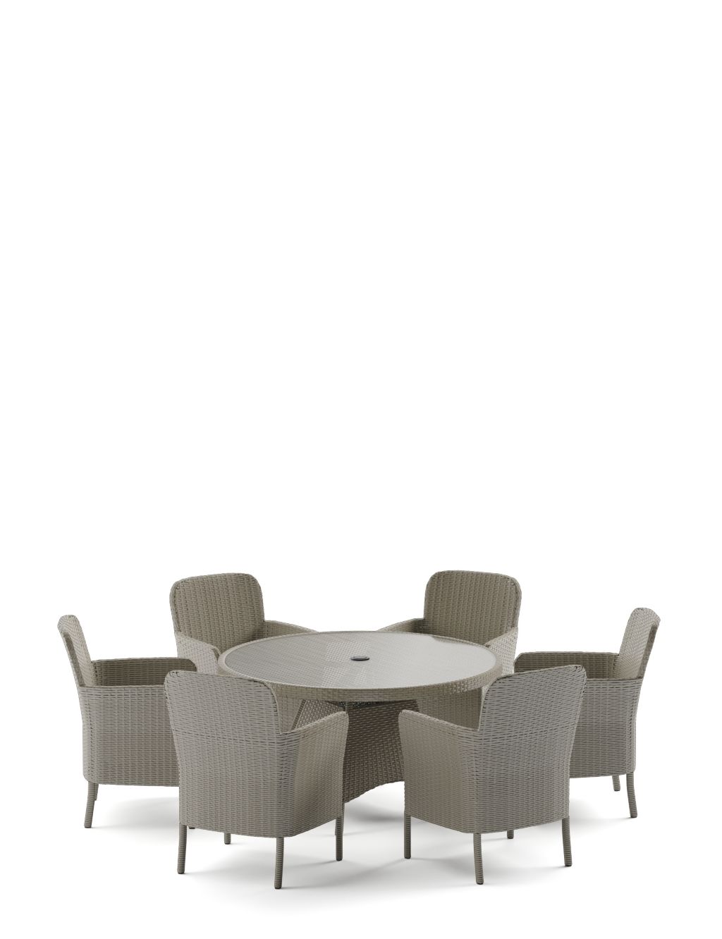 Marlow 6 Seater Rattan Effect Round Garden Table & Chairs 1 of 5