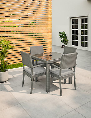 Marlow Square 4 Seater Garden Dining Table & Chairs Image 2 of 8