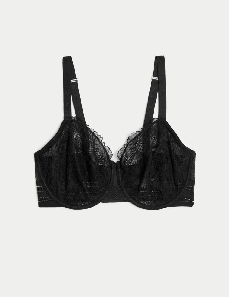 Buy Marks & Spencer Anise Lace Wired Balcony Bra F-H_38H Navy at