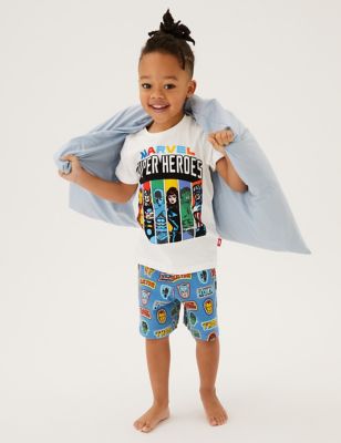 Spiderman Boys Pyjamas Short Kids PJs for Summer Marvel Avengers Merchandise 