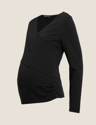 Maternity Cotton Fitted Nursing Top, M&S Collection