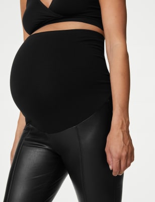 maternity pu leggings