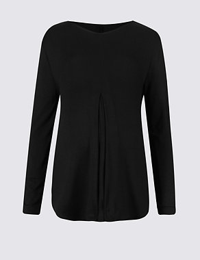 Maternity Long Sleeve Front Pleat Top with StayNEW™ Image 2 of 3