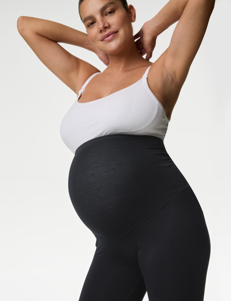 Maternity Leggings 3/4 with pockets - Black