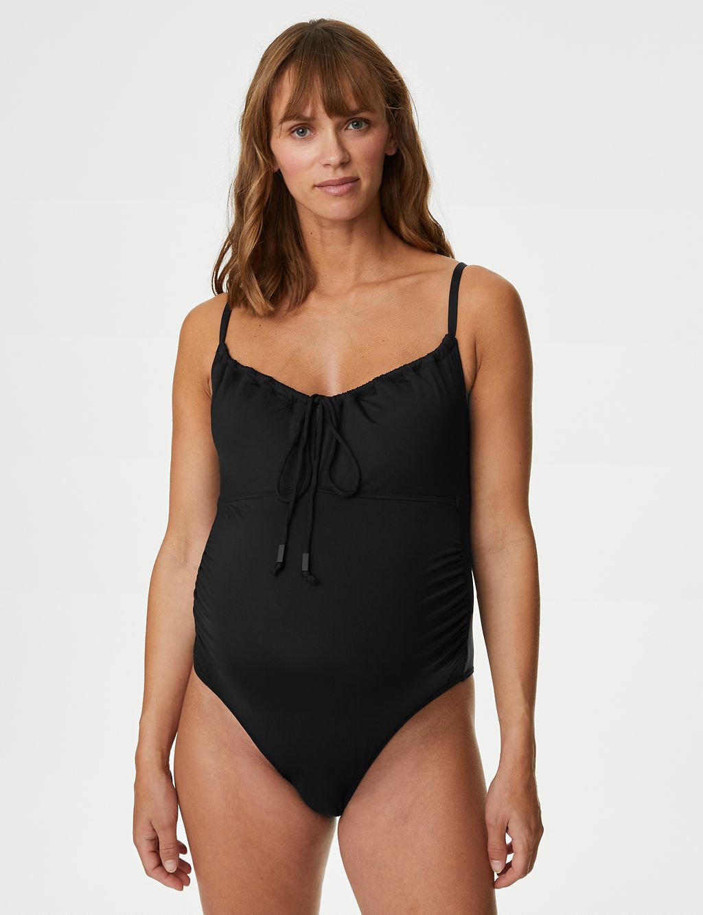 Maternity Padded Ruched Scoop Neck Swimsuit, M&S Collection