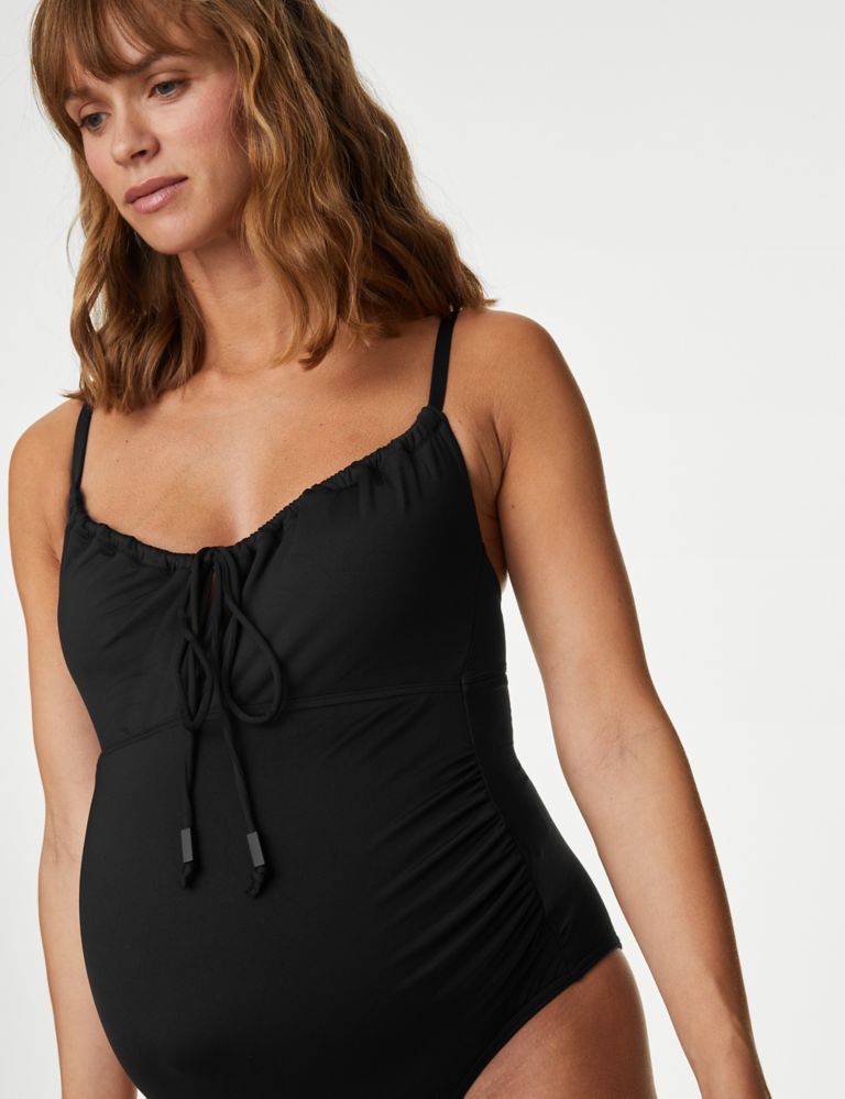 Maternity Padded Ruched Scoop Neck Swimsuit 3 of 4