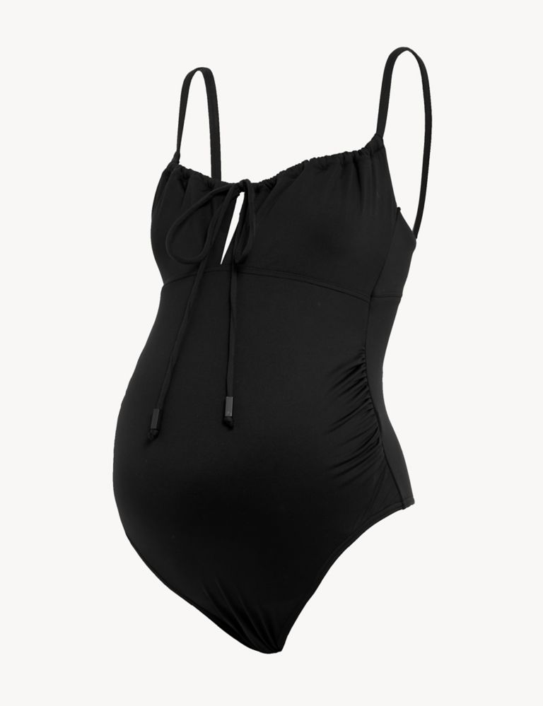 Maternity Padded Ruched Scoop Neck Swimsuit 2 of 4