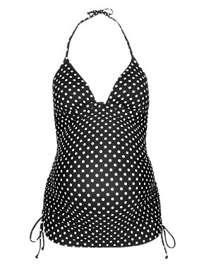Maternity Spotted Tankini Top Image 2 of 5