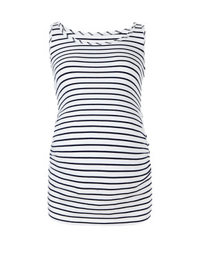 Maternity Striped Vest Top with Modal Image 2 of 4