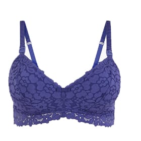 Cotton and lace non-padded nursing bra