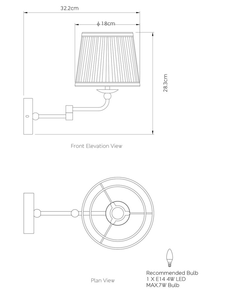 Maulden Pleated Wall Light 4 of 5