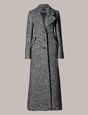 Maxi Twill Coat with Wool Image 2 of 4