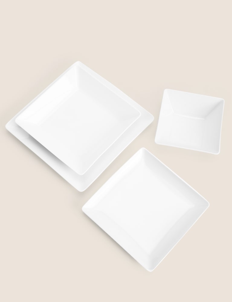 Square side plates white best sale