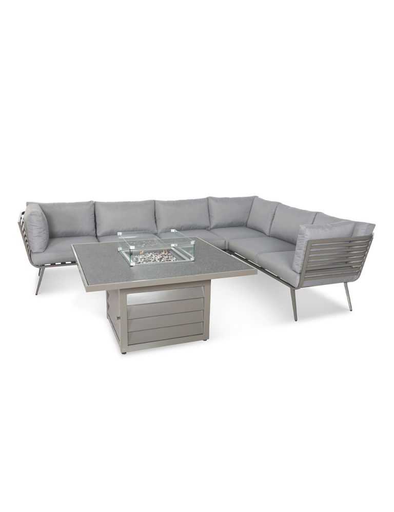 Mayfair Fire Pit Corner Lounging Set With 2 Benches 5 of 5