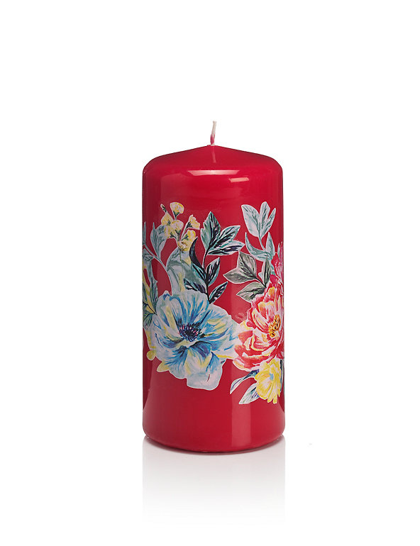 Medium Floral Candle Image 1 of 1