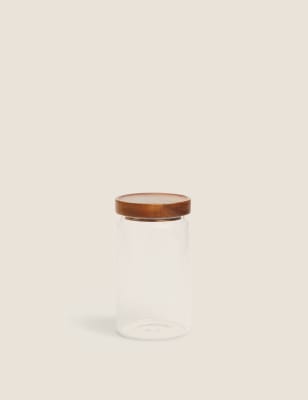 Glass Storage Jars With Wooden Lids