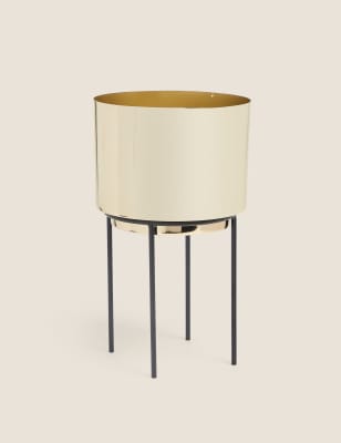 Medium Gold Planter with Stand Image 2 of 7