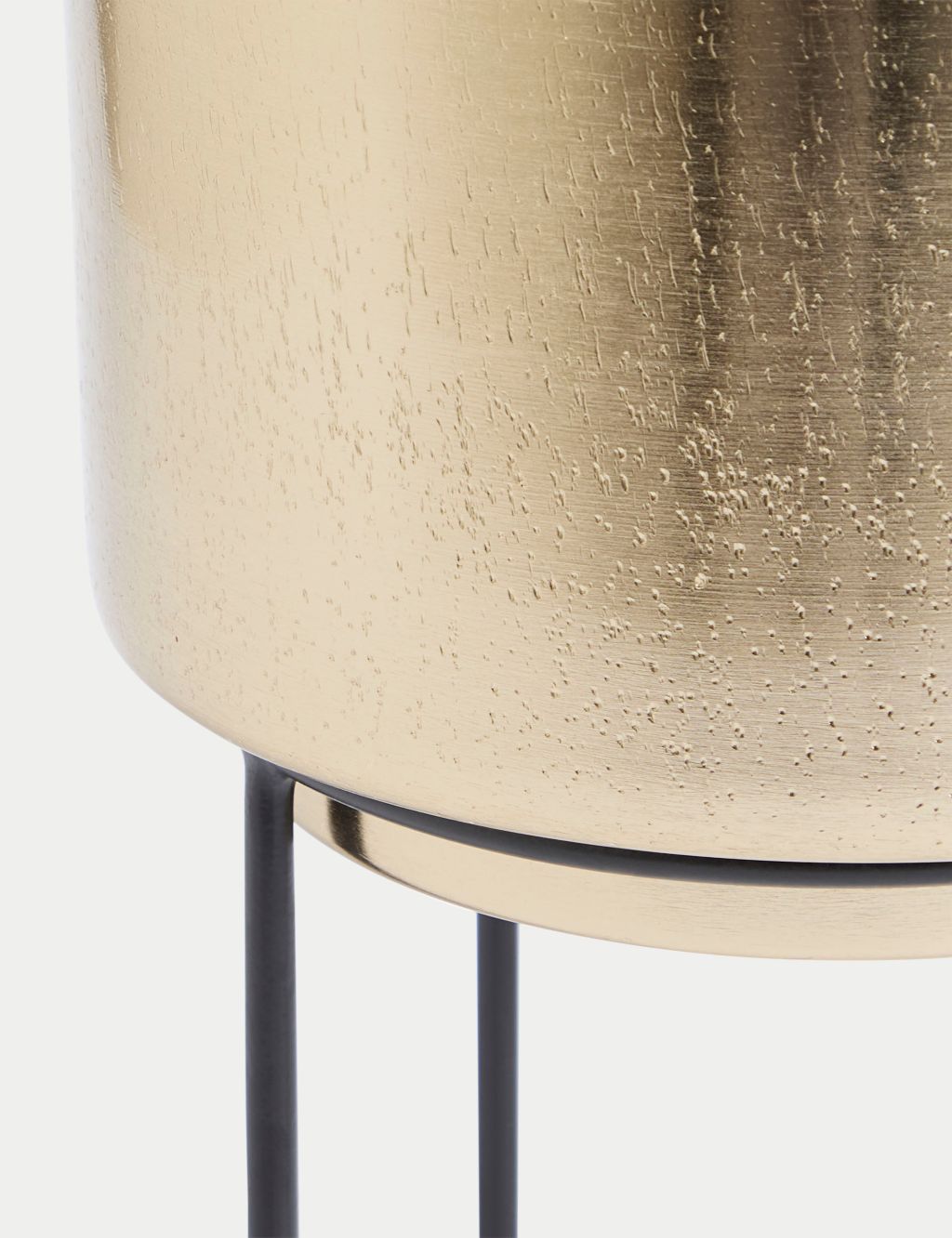 Medium Textured Gold Planter with Stand 2 of 3