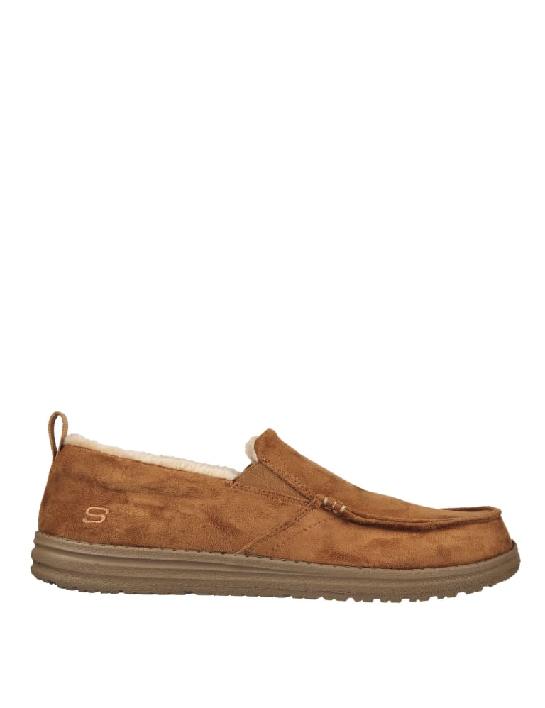 Mens leather cheap slippers m&s