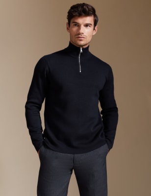 merino wool half zip jumper