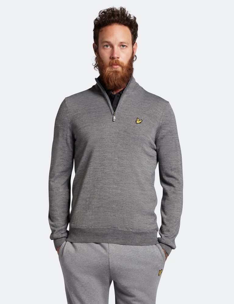 Merino Wool Blend Half Zip Jumper