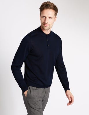 m&s merino wool polo