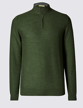 Merino Wool Blend Tailored Fit Jumper Image 2 of 3